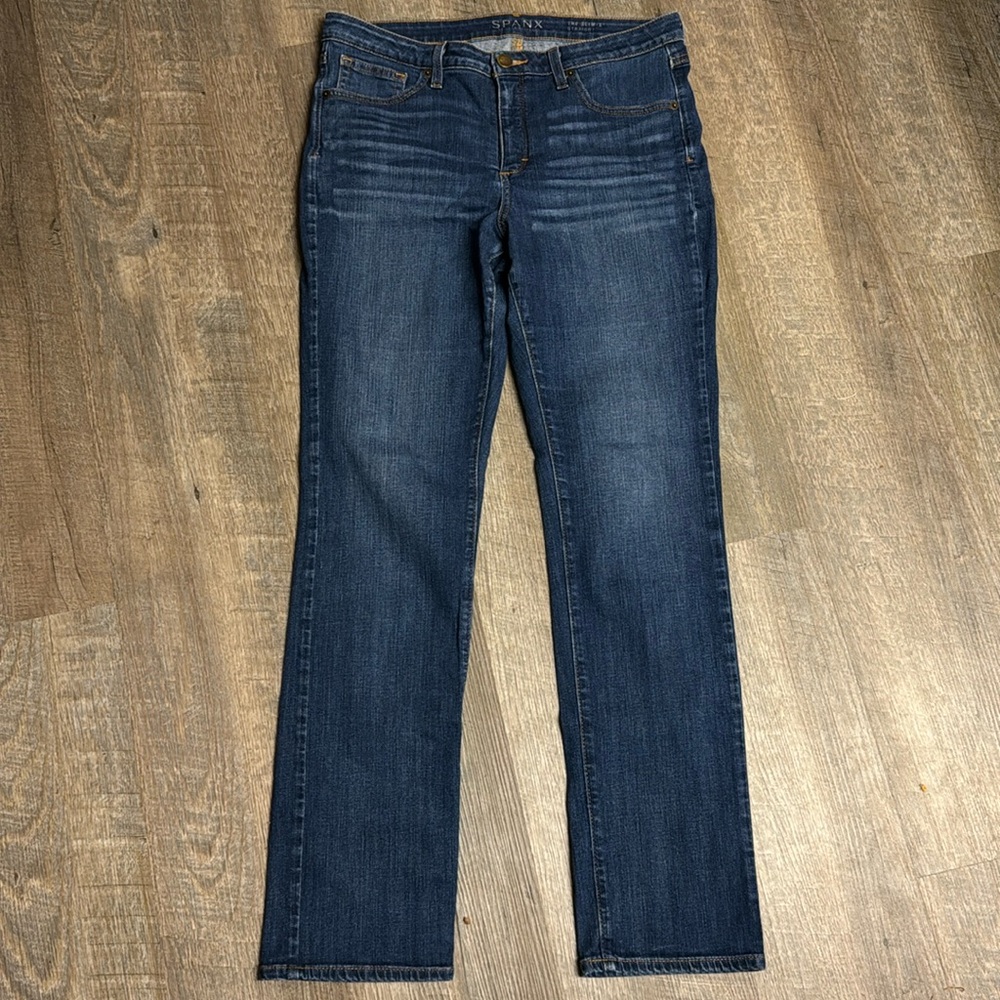 SPANX Women's Straight Leg Jeans - Dark Blue